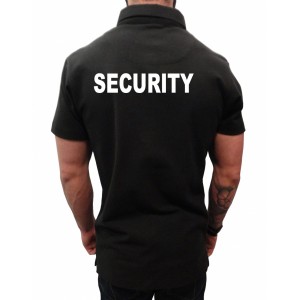 Тениска с яка  тип лакоста с надпис SECURITY