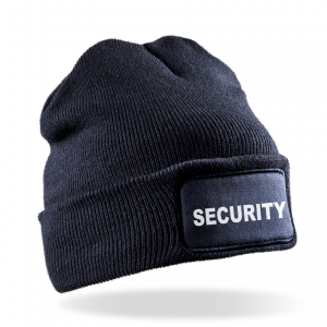 Плетена шапка надпис SECURITY